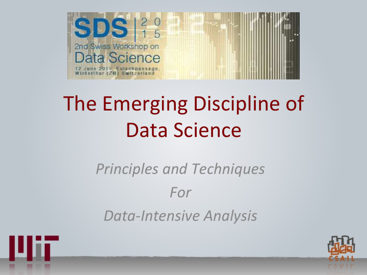 the emerging discipline of data science