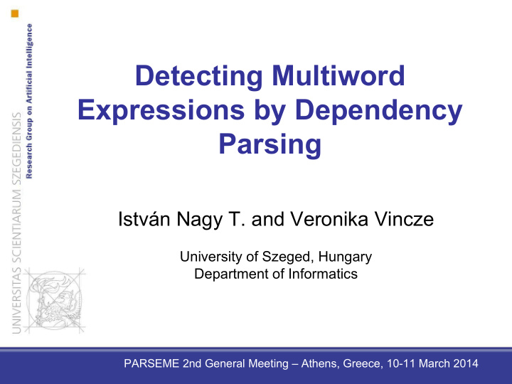 detecting multiword expressions by dependency parsing