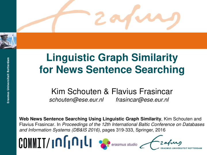 linguistic graph similarity for news sentence searching