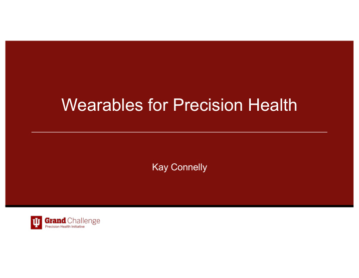 wearables for precision health