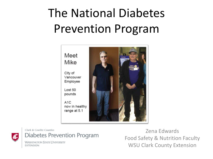 the national diabetes prevention program