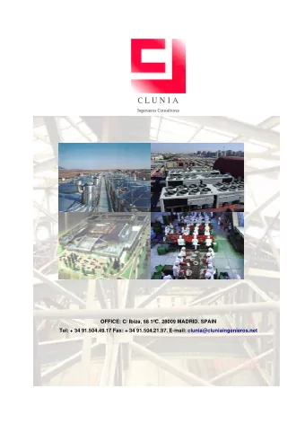 C L U N I A  Ingenieros Consultores  OFFICE: C/ Ibiza, 68 1C. 28009 MADRID. SPAIN  Tel: + 34
