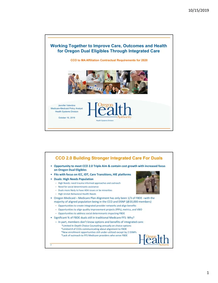 10 15 2019 working together to improve care outcomes and