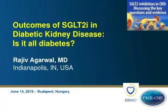 Diabetic Kidney Disease:  Is it all diabetes?  Rajiv Agarwal, MD  Indianapolis, IN, USA  June 14,