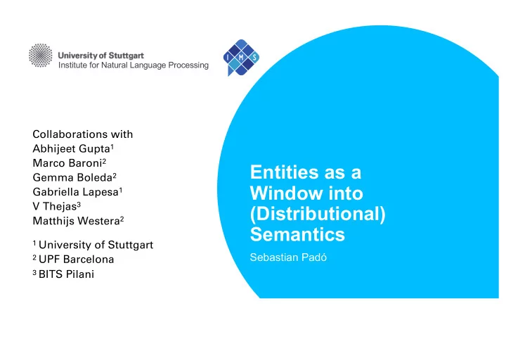 entities as a