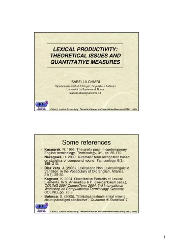 Some references  Kocourek , R. 1996. The prefix post- in contemporary English terminology.