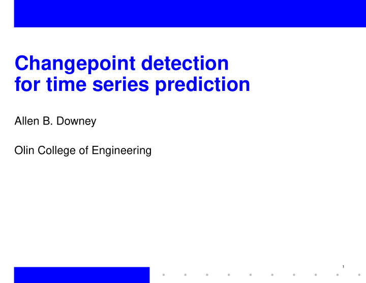 changepoint detection for time series prediction