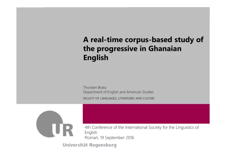 a real time corpus based study of the progressive in
