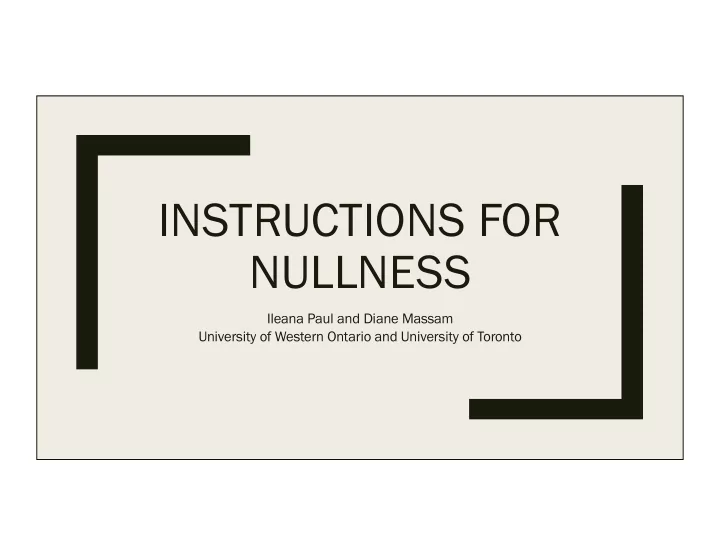 instructions for nullness