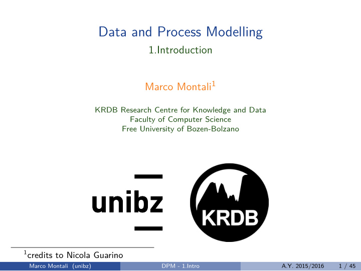 data and process modelling