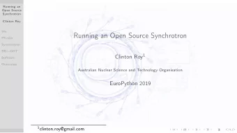 Running an Open Source Synchrotron  Physics  Synchrotron  BRGHT Clinton Roy 1  Software