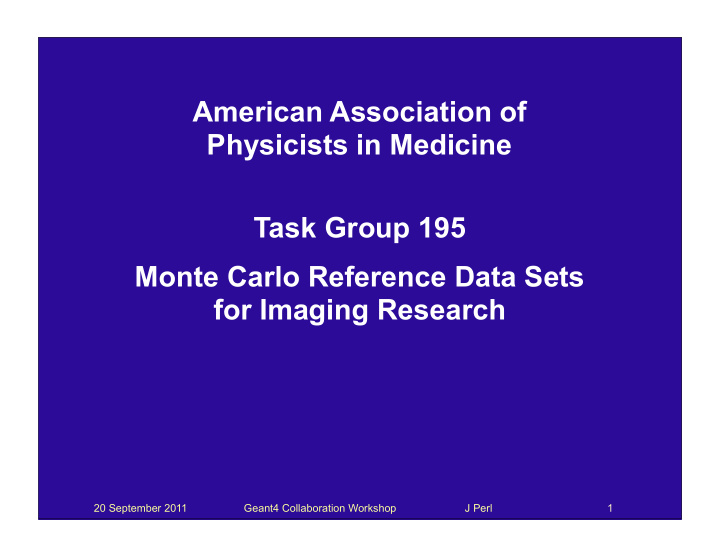 american association of physicists in medicine task group