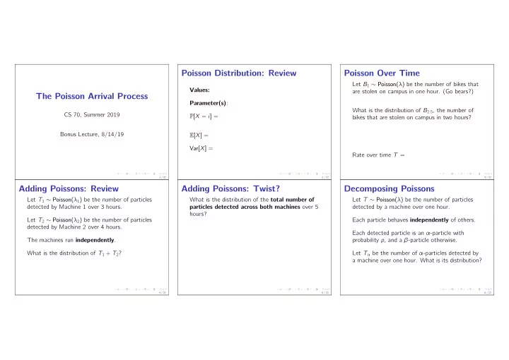 poisson distribution review poisson over time