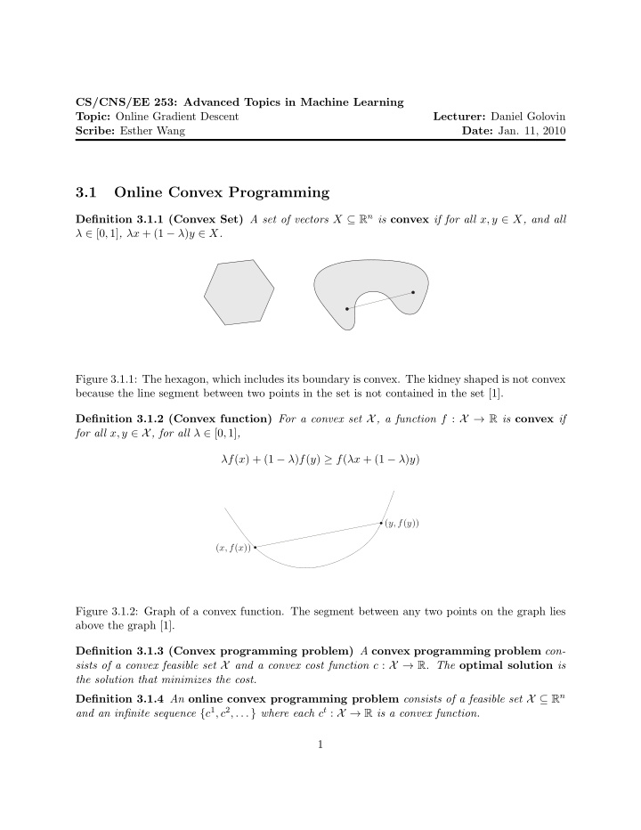 3 1 online convex programming