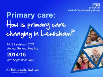 2014/15 30 th September 2015  Focus on:   Collaborative working  by GP practices   Improving