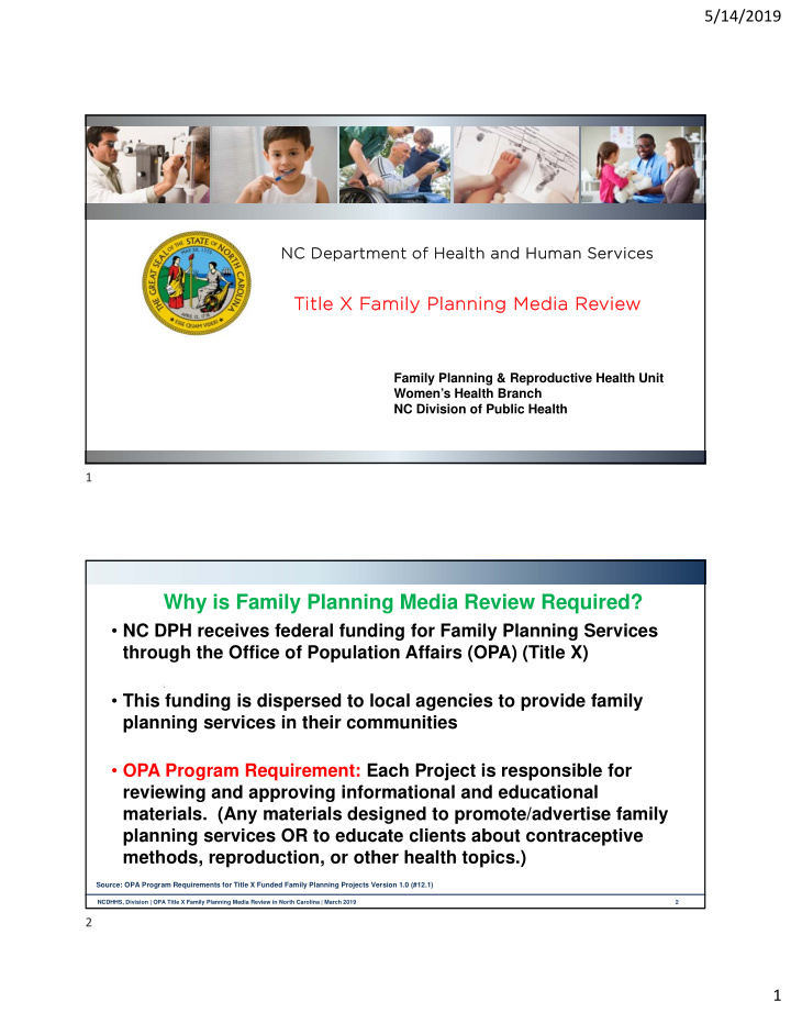 why is family planning media review required