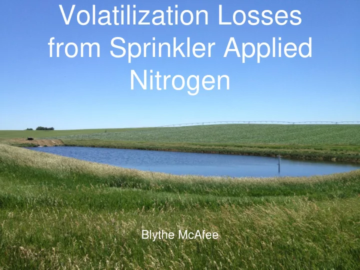 volatilization losses from sprinkler applied