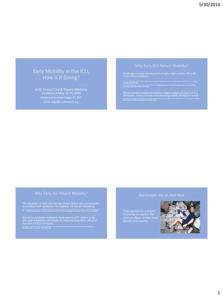 early mobility in the icu
