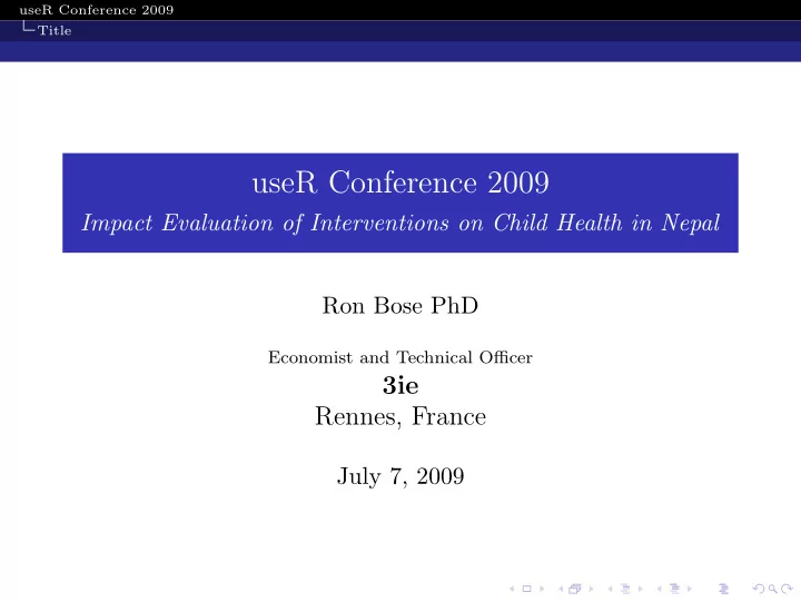 user conference 2009