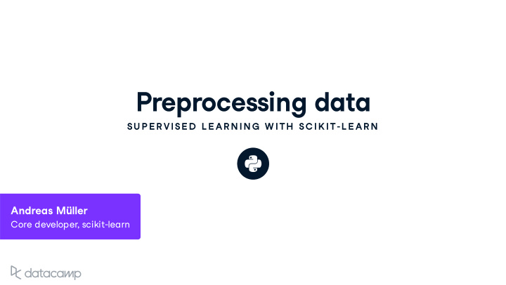 preprocessing data
