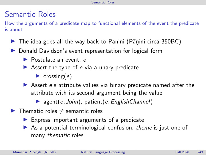 semantic roles