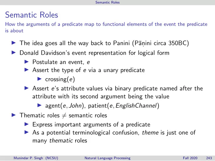 semantic roles