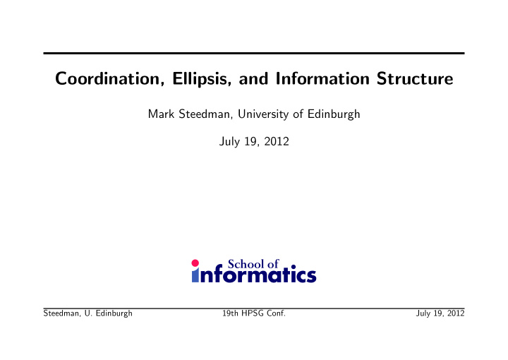 coordination ellipsis and information structure