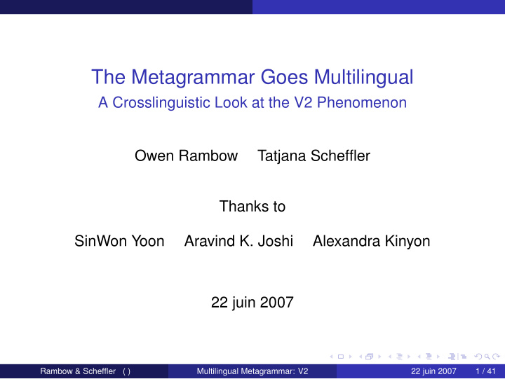 the metagrammar goes multilingual