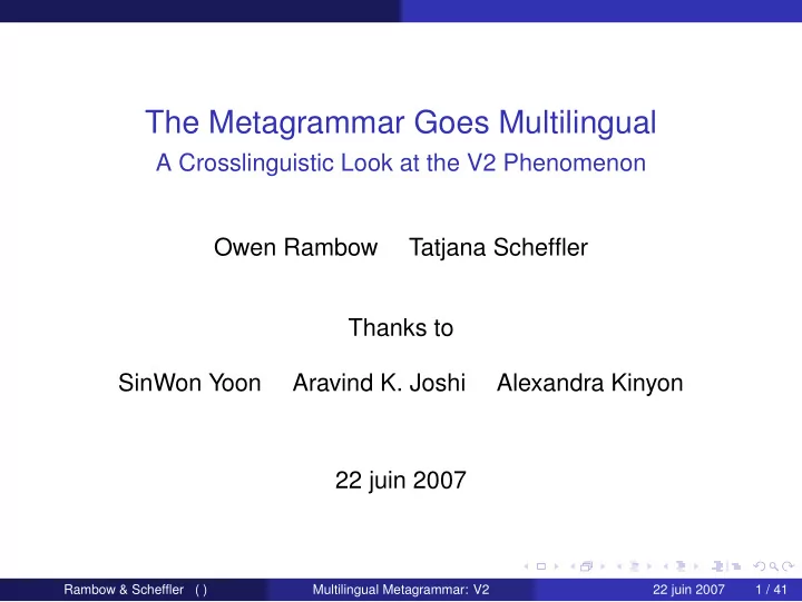 the metagrammar goes multilingual