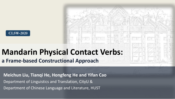 mandarin physical contact verbs