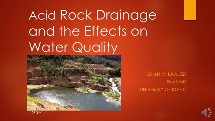acid rock drainage
