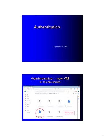 Authentication  Authentication  September 11, 2020  Administrative    new VM  new VM