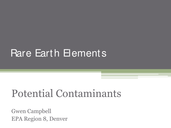 potential contaminants