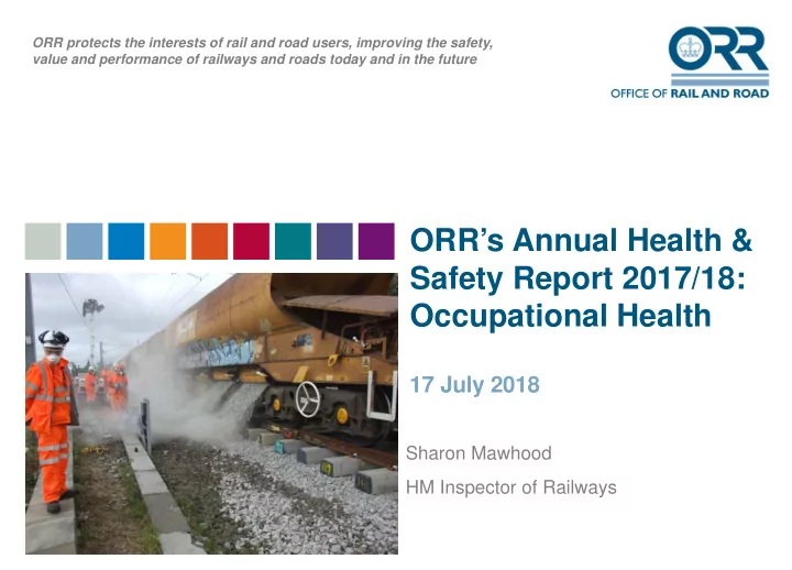 orr s annual health safety report 2017 18 occupational