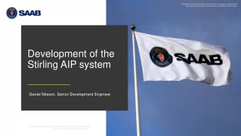 Development of the  Stirling AIP system  Daniel Nilsson, Senior Development Engineer  COMPANY