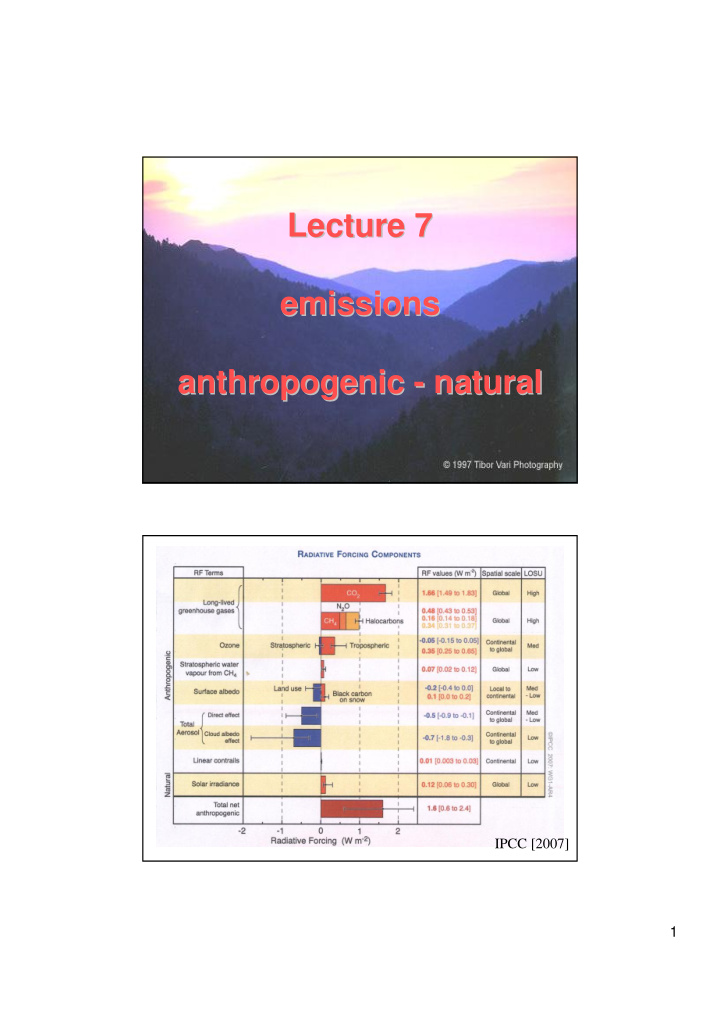 lecture 7 lecture 7 emissions emissions anthropogenic