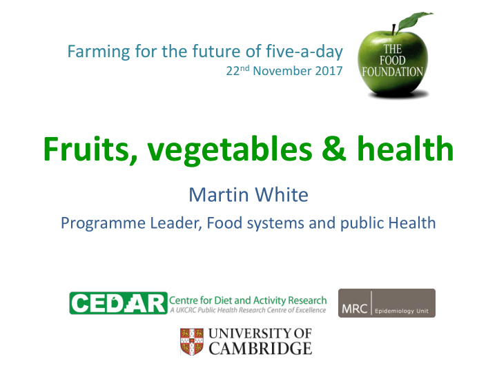 fruits vegetables health