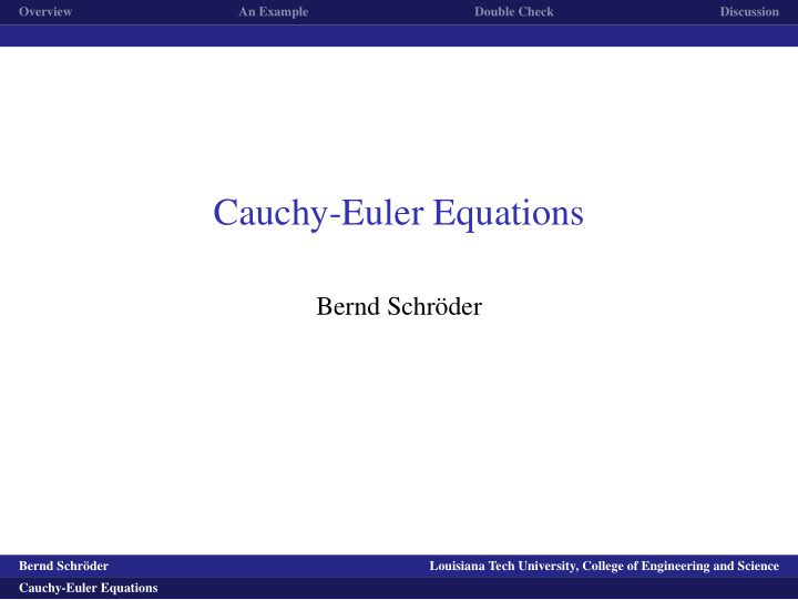 cauchy euler equations