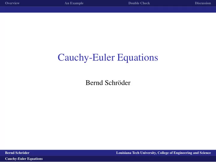 cauchy euler equations