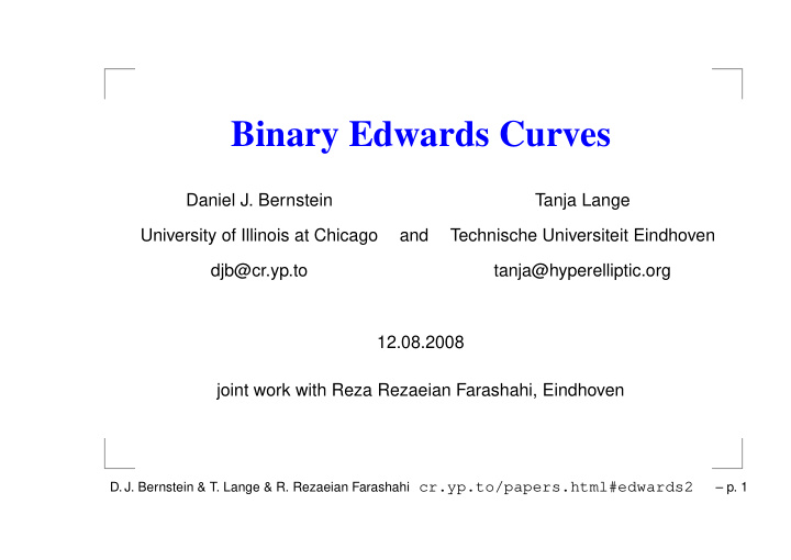 binary edwards curves