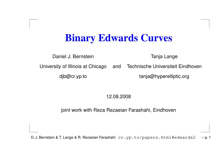 binary edwards curves