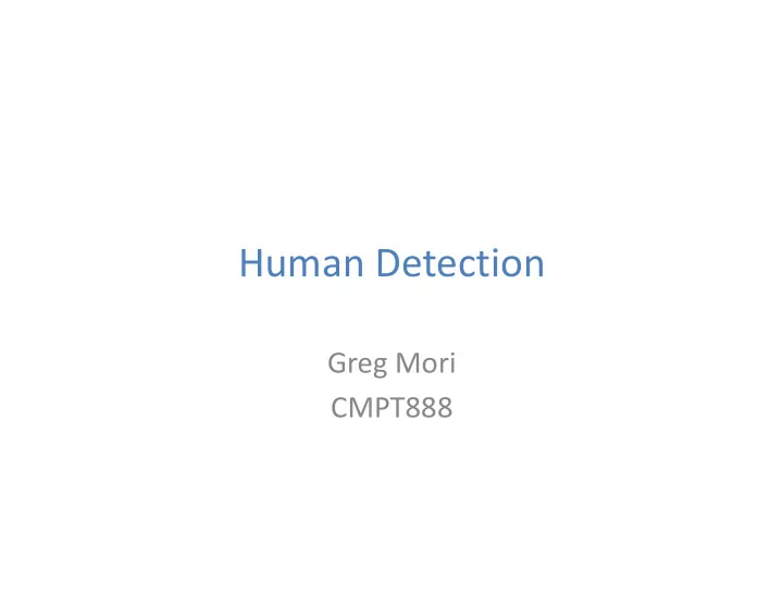 human detection