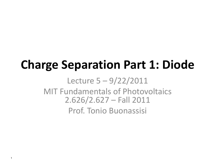 charge separation part 1 diode
