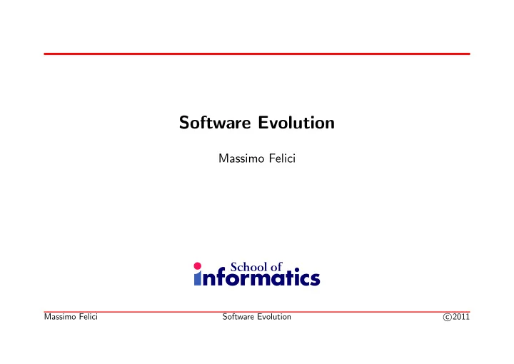 software evolution