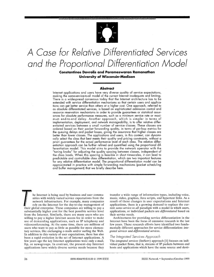 and the proportional differentiation model