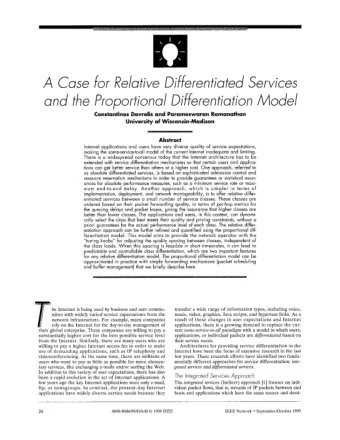 and the Proportional Differentiation Model zyxwvutsrqponmlkjihgfedcbaZYXWVUTSRQPONMLKJIHGFEDCBA A