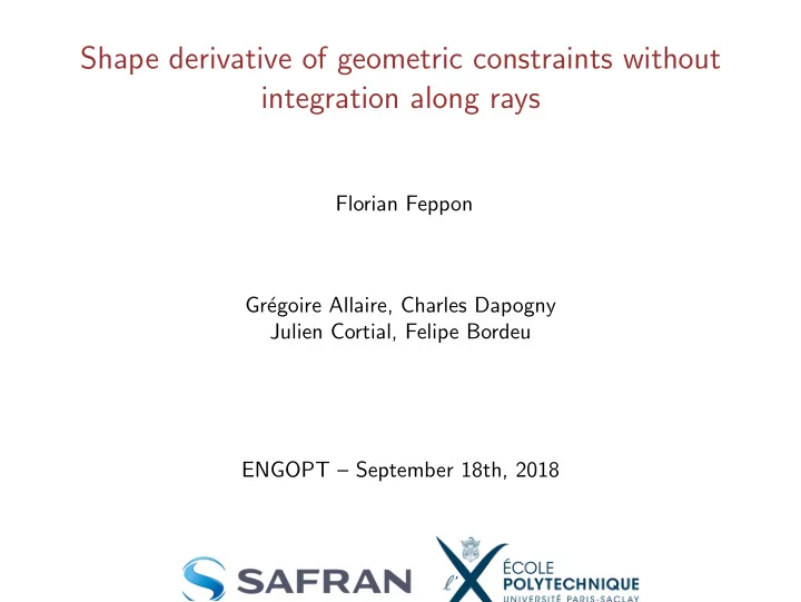 shape derivative of geometric constraints without