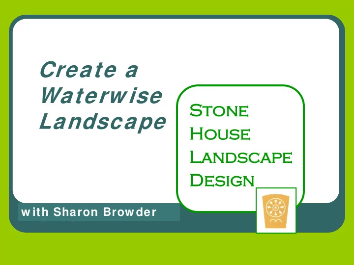 create a waterw ise