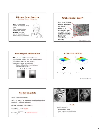 1  Canny Edge Detection  Steps:  1. Apply derivative of Gaussian  2. Non-maximum suppression