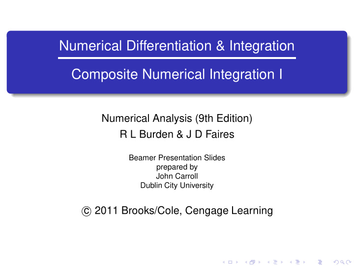 numerical differentiation integration composite numerical
